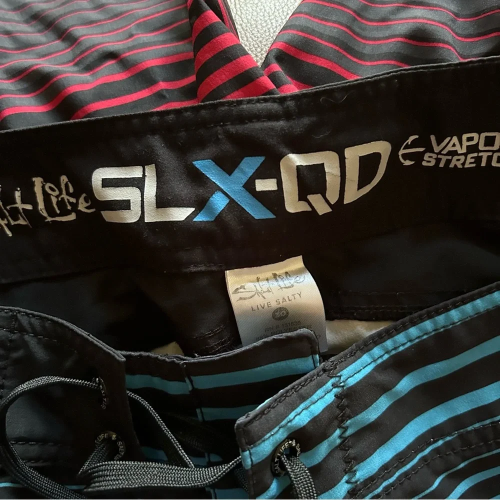 Salt Life SLX-QD Vapor Stretch Board Shorts Men’s‎ 30 Multicolor Striped Swim